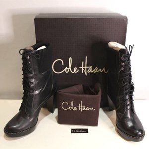 Cole Haan Stephanie Nike Air Knit Leather Boots, Like New
